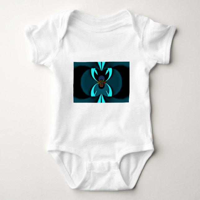 Cyan Abstract Art Print Baby Bodysuit (Front)