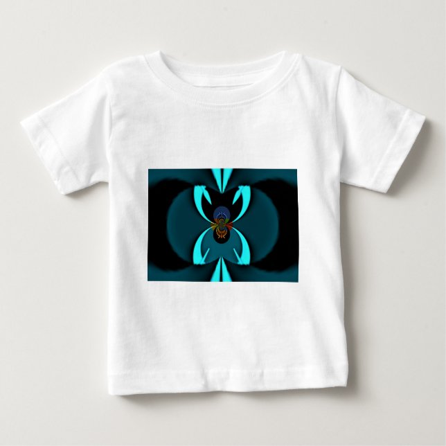 Cyan Abstract Art Print Baby T-Shirt (Front)