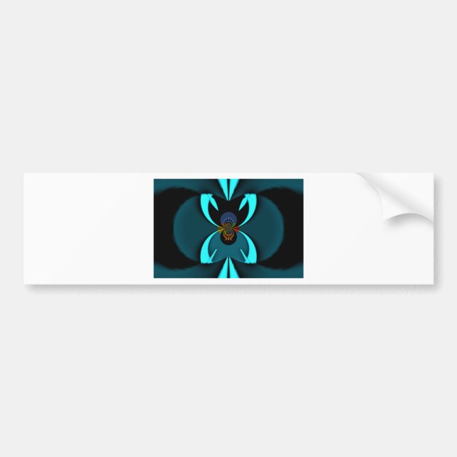 Cyan Abstract Art Print Bumper Sticker (Front)