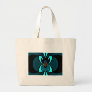 Cyan Abstract Art Print Large Tote Bag