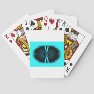 Cyan and Black Abstract Art Print Poker Cards