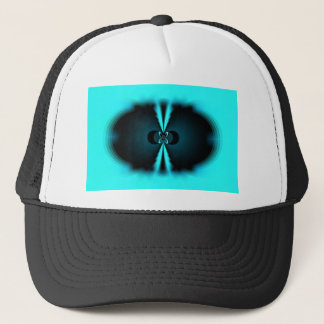 Cyan and Black Abstract Art Print Trucker Hat