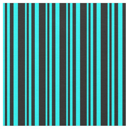 Cyan and Black Lines Fabric