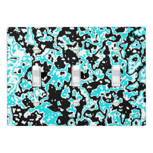 Cyan and Black Swirls Light Switch Cover