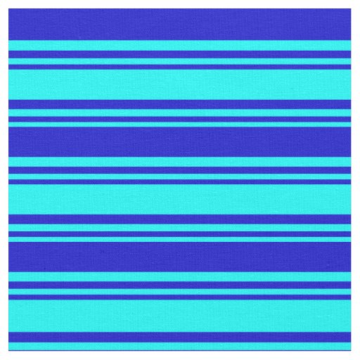 Cyan and Blue Lines/Stripes Pattern Fabric