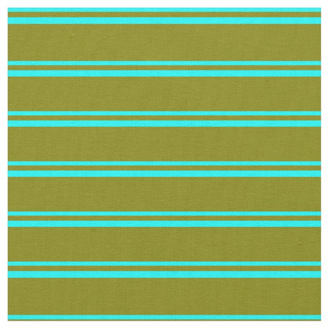 Cyan and Green Lined/Striped Pattern Fabric (Close Up)