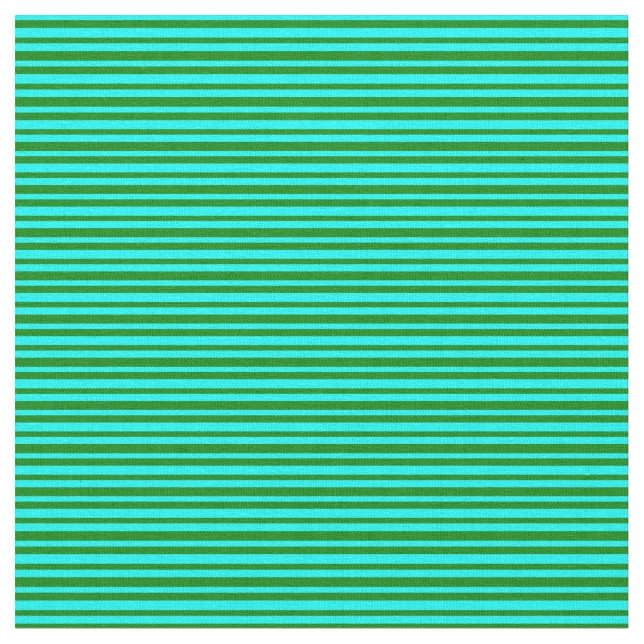 Cyan and Green Striped Pattern Fabric (Close Up)