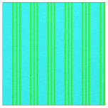 [ Thumbnail: Cyan and Lime Colored Lines/Stripes Pattern Fabric ]