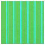 [ Thumbnail: Cyan and Lime Green Colored Pattern Fabric ]