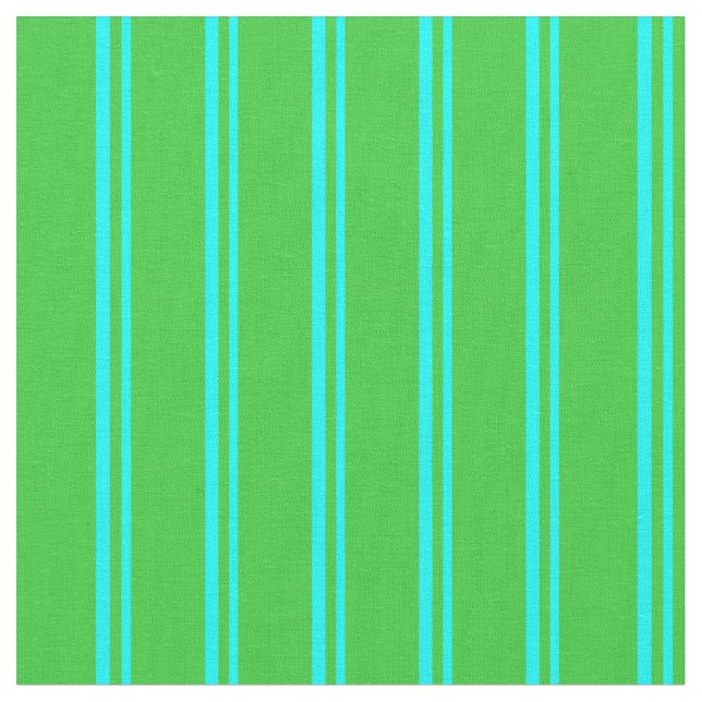 Cyan and Lime Green Colored Pattern Fabric (Close Up)