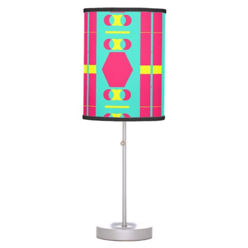 Cyan and magenta abstract table lamp