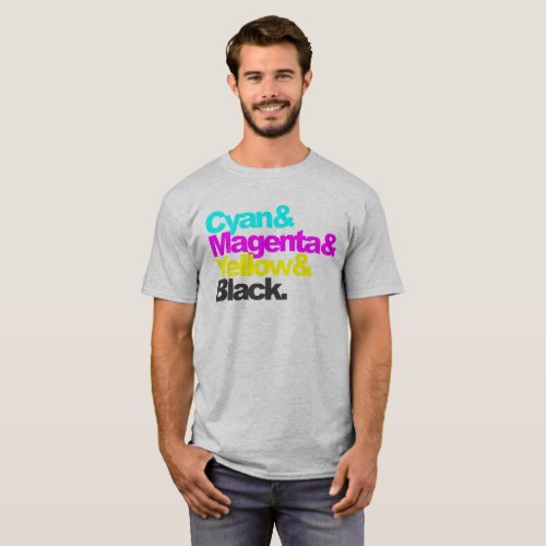 Cyan and Magenta and Yellow and Black T_Shirt