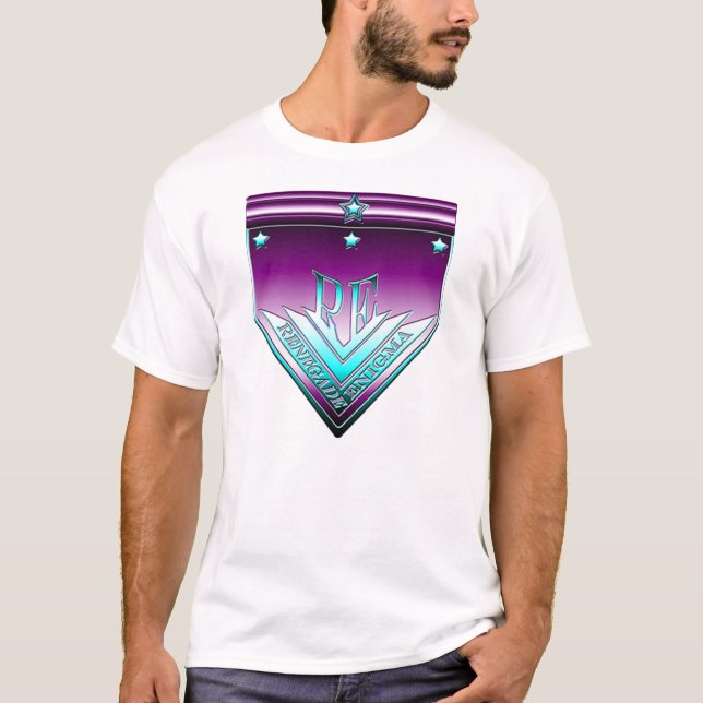 Cyan and Purple Renegade Enigma Crest Shirt (Front)