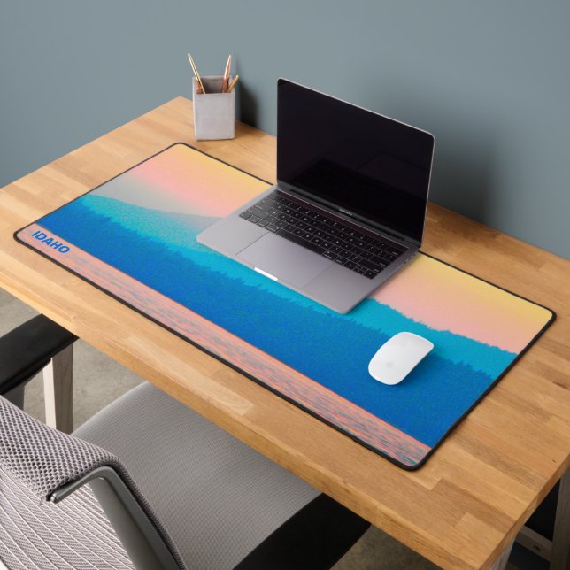 Cyan And Salmon Desk Mat (Office 2)