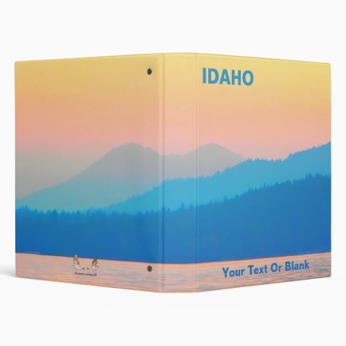 Cyan and Salmon Sunset 3 Ring Binder