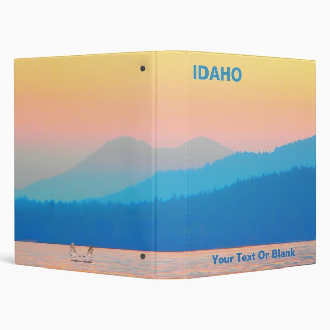 Cyan and Salmon Sunset 3 Ring Binder (Background)