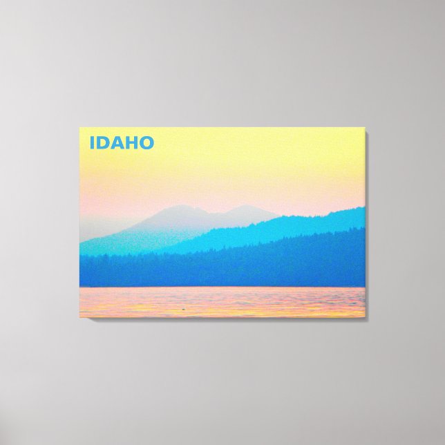 Cyan and Salmon Sunset Canvas Print (Front)