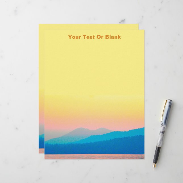 Cyan and Salmon Sunset Letterhead (Front/Back In Situ)