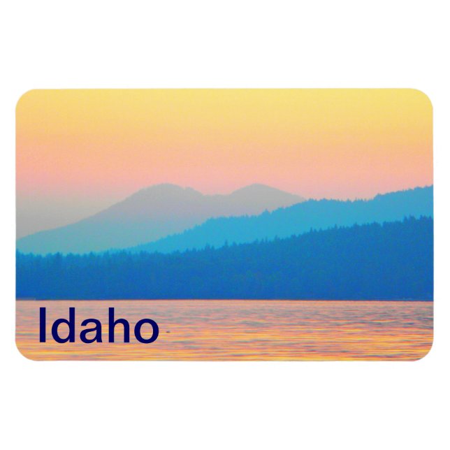 Cyan and Salmon Sunset Magnet (Horizontal)