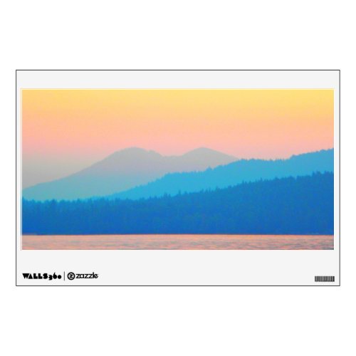 Cyan and Salmon Sunset Wall Decal