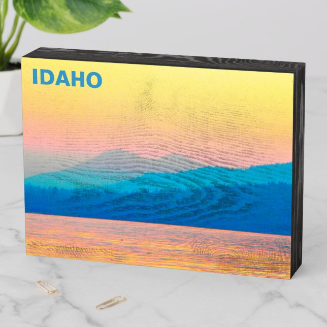 Cyan And Salmon Wooden Box Sign (In Situ Horizontal)