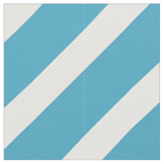 Cyan and White Diagonal Stripes Fabric