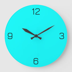 Cyan / Aqua Blue 00FFFF Color - Option to Add Name Large Clock