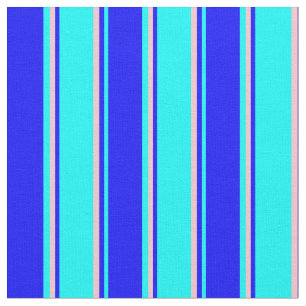 Cyan, Blue, and Pink Colored Striped Pattern Fabric