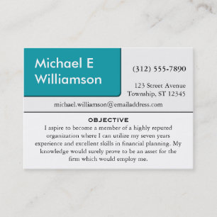 Cyan Blue Corner RESUME Business Cards