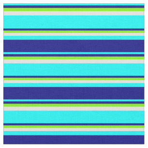 Cyan, Blue, Green, and Light Cyan Colored Pattern Fabric