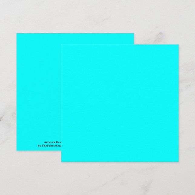 Cyan Blue Green Turquoise Solid Color Card (Front/Back)