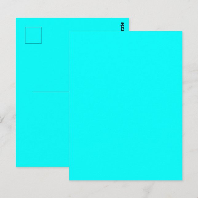 Cyan Blue Green Turquoise Solid Color Postcard (Front/Back)