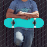 Cyan Blue Green Turquoise Solid Color Skateboard<br><div class="desc">Skateboard Deck printed with Cyan Blue Green Turquoise Solid Color artwork design illustration by TheFabricSeal at Zazzle.com #Zazzle Made https://www.zazzle.com/store/thefabricseal This beautiful Cyan color was taken from our design and products collection titled Rainbow Colors Patchwork Geometric Repeat Pattern. Cyan is a secondary color with equal parts blue and green. Color...</div>
