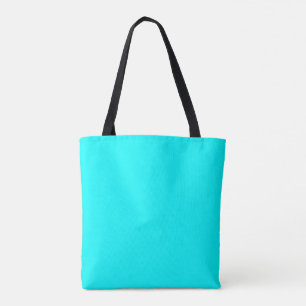 Cyan Blue Green Turquoise Solid Color Tote Bag