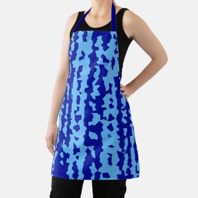 Cyan Blue Irregular Abstract Design  Apron (Insitu)