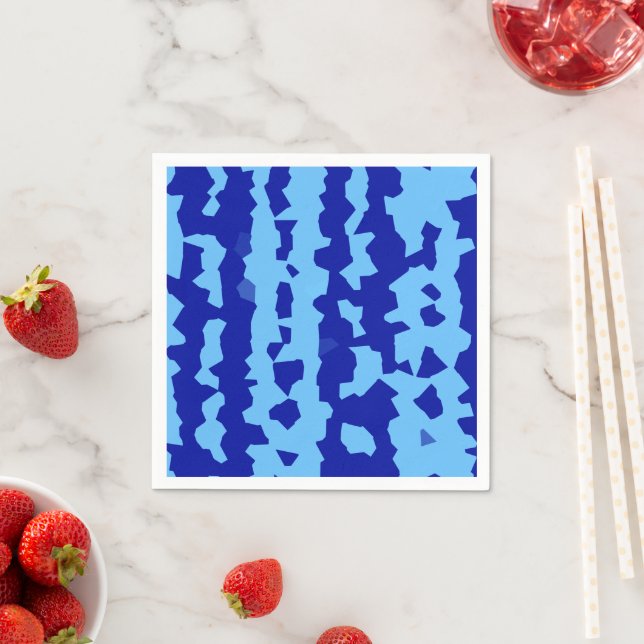 Cyan Blue Irregular Abstract Design  Napkins (Insitu)