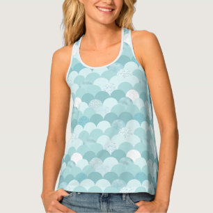 Cyan blue mermaid scales tank top