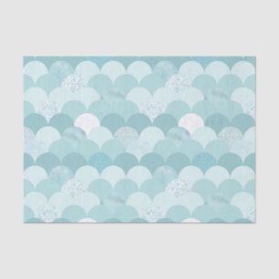 Cyan blue mermaid scales tissue paper