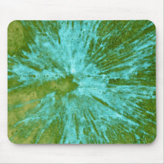 Cyan Blue on Green Paintball Mouse Pad