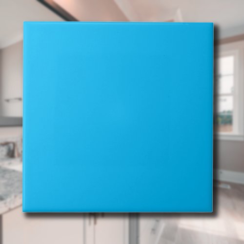 Cyan Blue Solid Color  Classic  Elegant Ceramic Tile