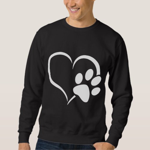 Cyan Blue Violet teal Dog Paw Print heart For Dogs Sweatshirt