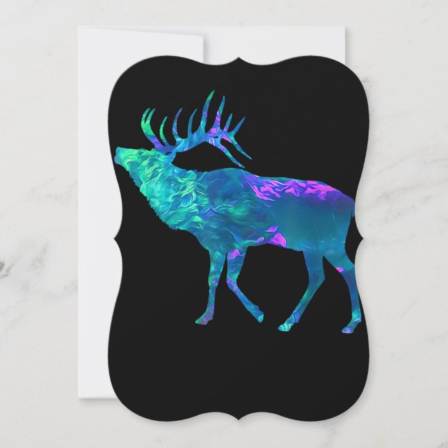 Cyan Blue Violet teal Elk Buck for Hunting gifts (Front)