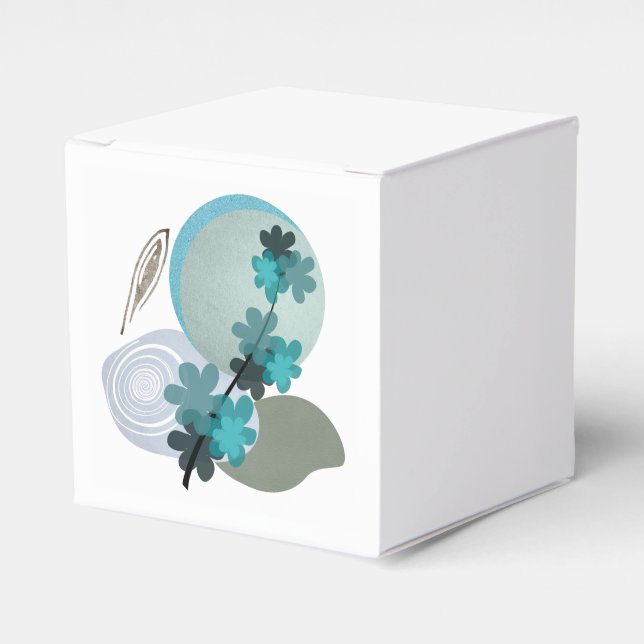 Cyan Boho Favor Boxes (Front Side)