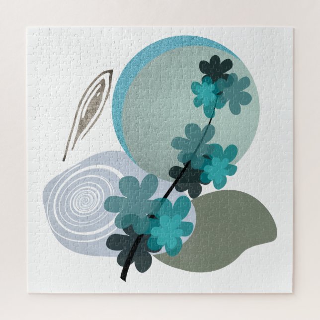 Cyan Boho Jigsaw Puzzle (Vertical)