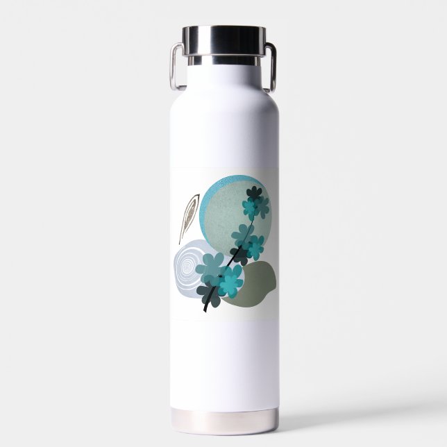 Cyan Boho Water Bottle (Front)