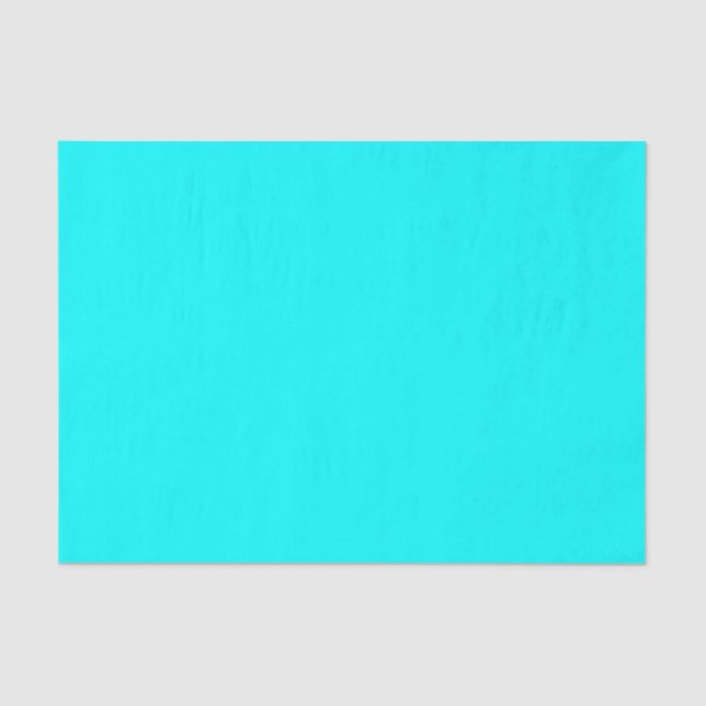 Cyan Bright Blue Color Background Neon Light Blue Tissue Paper (Front)