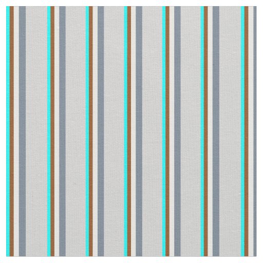 Cyan, Brown, Mint Cream, Slate Gray & Light Gray Fabric