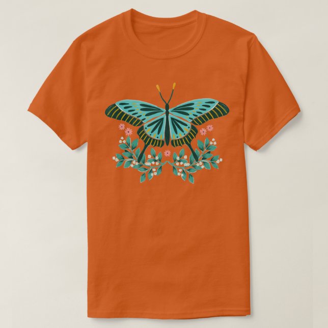 Cyan Butterfly T-Shirt (Design Front)