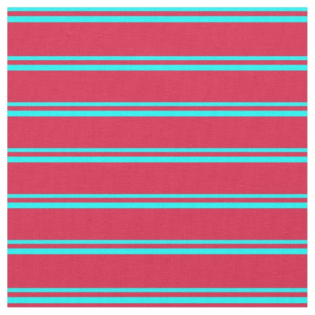 Cyan & Crimson Lines Fabric (Close Up)