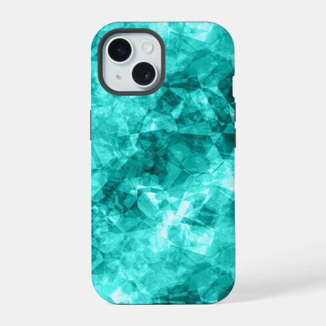 Cyan Crumpled Texture Iphone Case (Back)